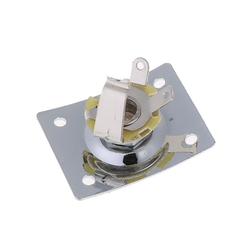 Guitar Jack Plate + Output Socket Chrome Rectangle For Gibson Epiphone