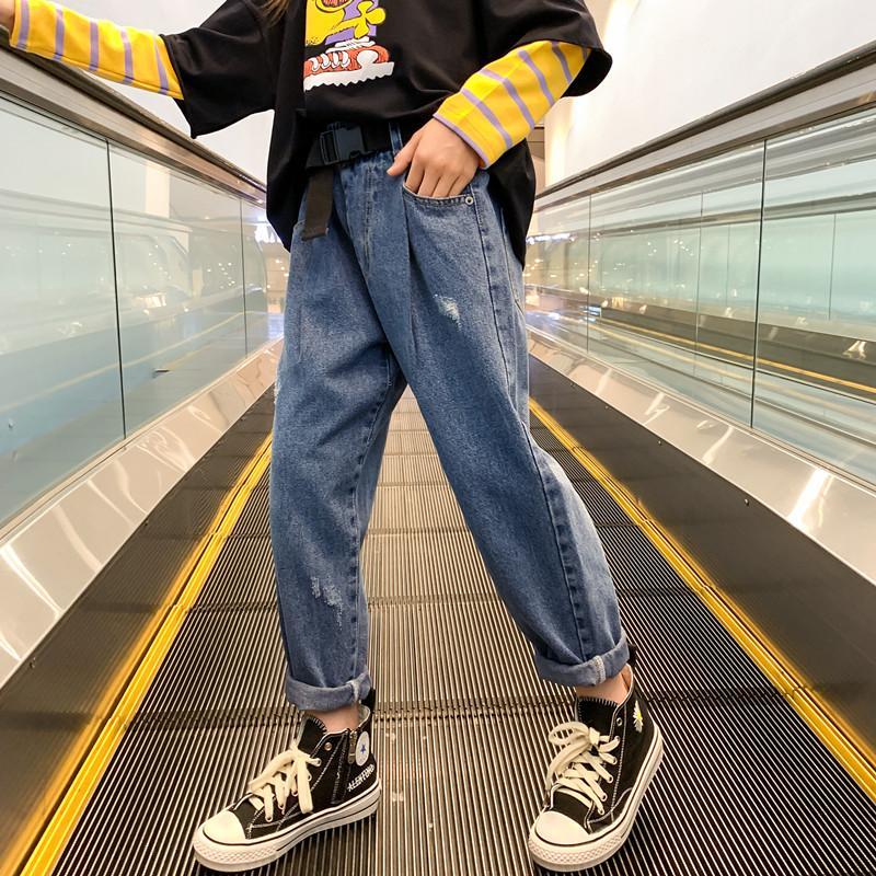 2020 New Spring Baby Girls Jeans pantaloni autunnali Denim Girls Clothes bambini Long Cowboy Cotton pantaloni per bambini abbigliamento per adolescenti W187