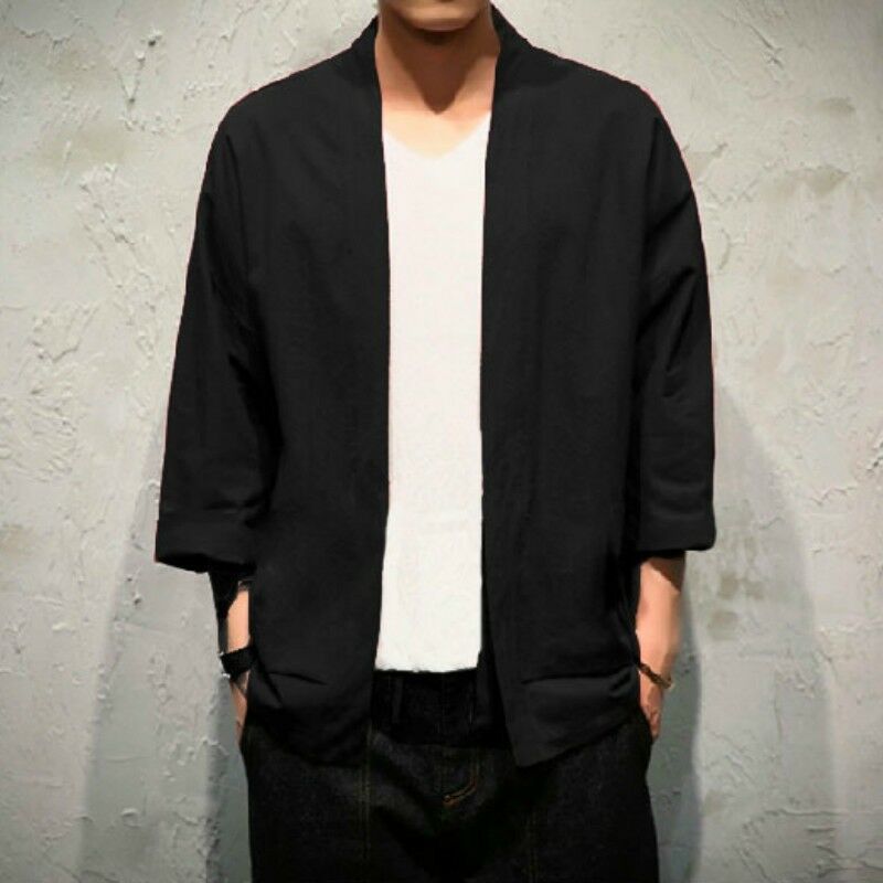 Homme Cardigan Noragi veste grande taille Kimono ample japonais Yukata manteau Haori