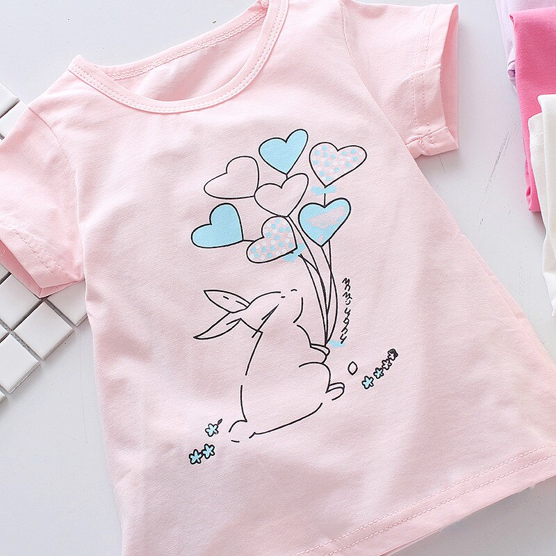 Fanfiluca Korte Mouwen Meisjes t-shirts Katoen Baby Meisje Kleding Kids Doeken Blouse Zomer Stijl T-shirt