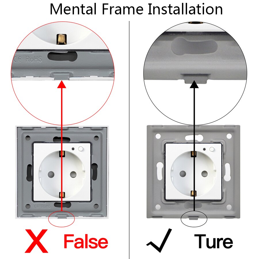 BSEED Single WIFI Power EU Sockets Double Smart Google Alexa Wall Sockets 16A Triple Glass Crystal App Sockets On/Off Switches