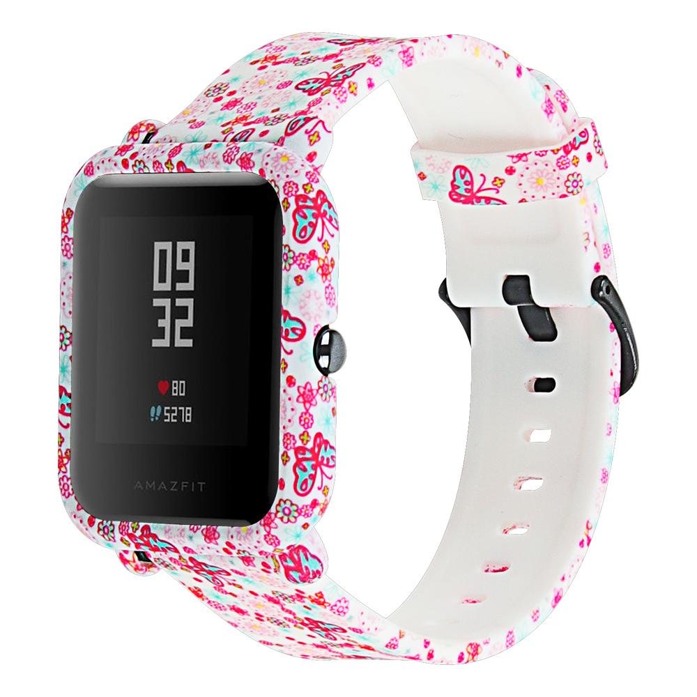 Correa y funda para reloj Amazfit Bip, pulsera de silicona con flor de camuflaje para Huami Amazfit Bip bit Youth, Correa con funda: 3