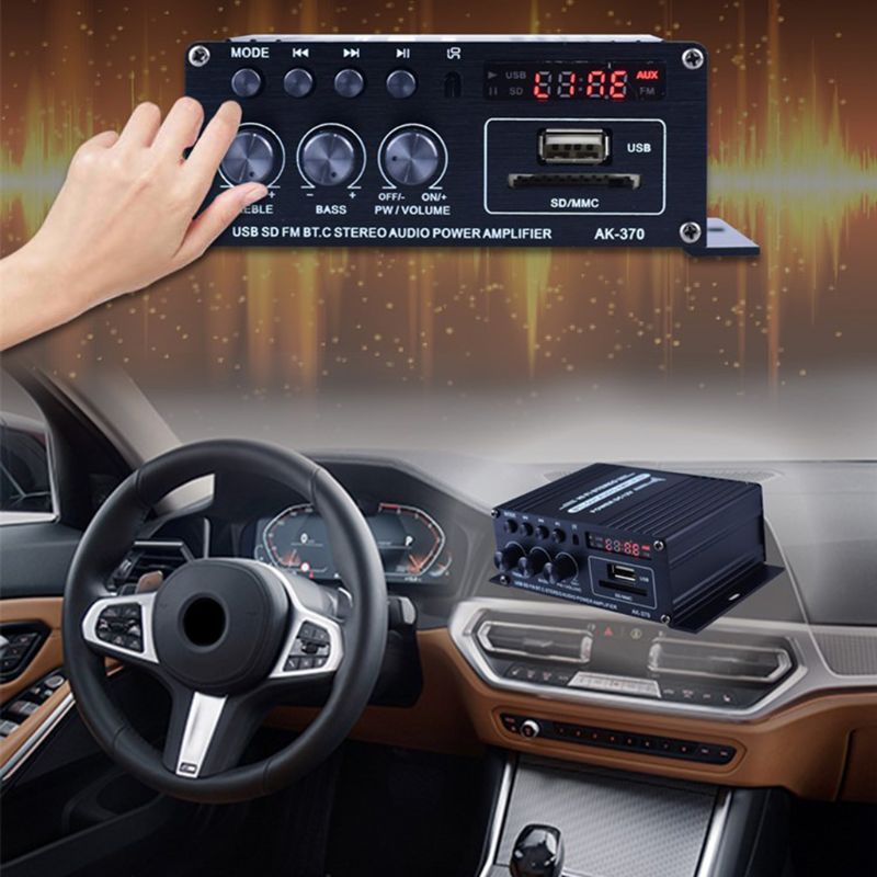 1 Set Stereo Hifi Car Home Subwoofer Car Amplifier Amp Sound Speaker Bluetooth EDR Amplifiers Vehicle Accessories