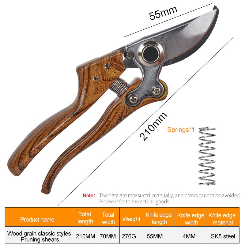 Garden Hand Pruner withSK5 Steel Blades Pruning Shear Garden Cutting Tools for Tree Trimmers Orchard Shears: XZJ-M02