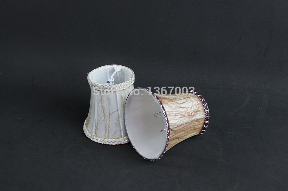 12cm White Brown color lace Chandelier Lamp Shades, Small Modern wall lamp shades, Clip On