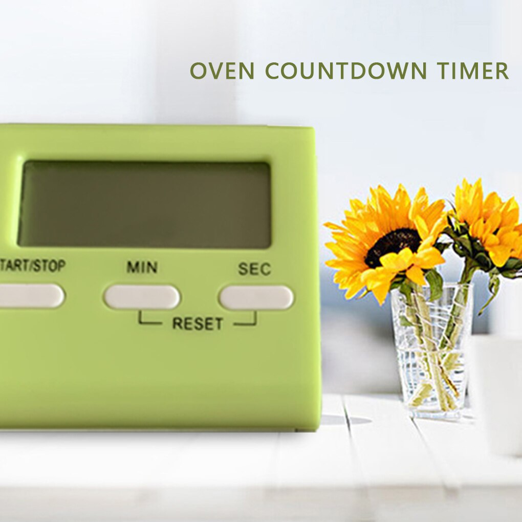 Mini Electronic Large LCD Digital Kitchen Timer Clock Countdown Count Time Loud Alarm Home Oven Cooking Tools Accessories: Green