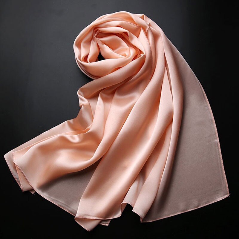 100% cachecol de seda pura e macia, cachecol longo de seda para mulheres, xales de seda de qualidade para meninas e mulheres: Light yellow