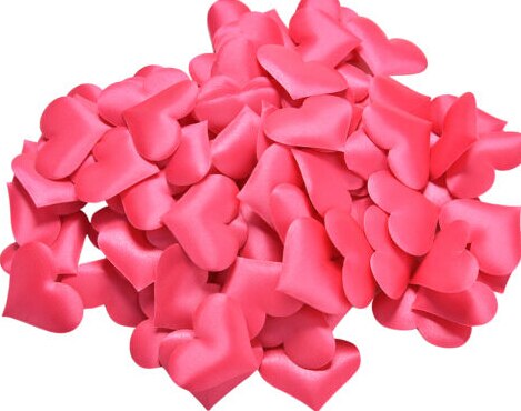 100 stk / pakke 35mm x 30mm stof hjerteformede konfetti bryllup kaste kronblade romantiske bryllupsdekorationer: Rose