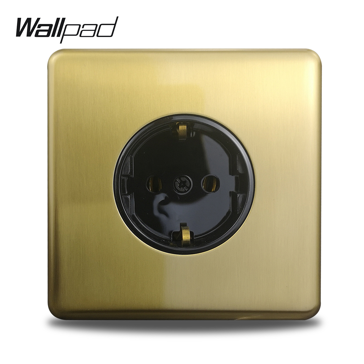 Wallpad Z6 EU Wall Power Socket Electrical Outlet Antique Brass Stainless Steel Plate with Claws, Fit EU Box