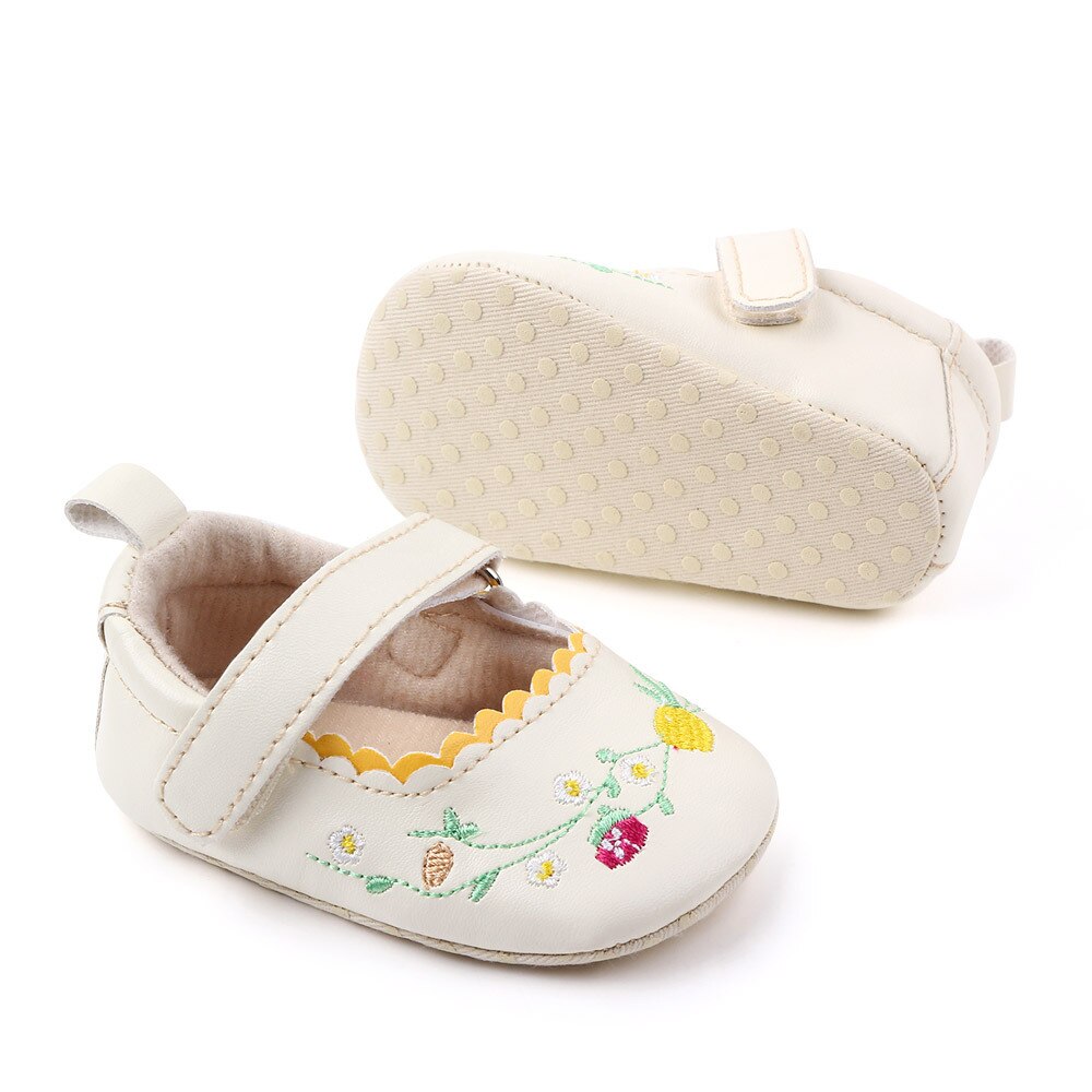 Newborn Baby Girl Crib Shoes Baby Shoes Embtoider Flowers Princess Baby Girl Shoes Toddler Infant Footwear 1 Year Old