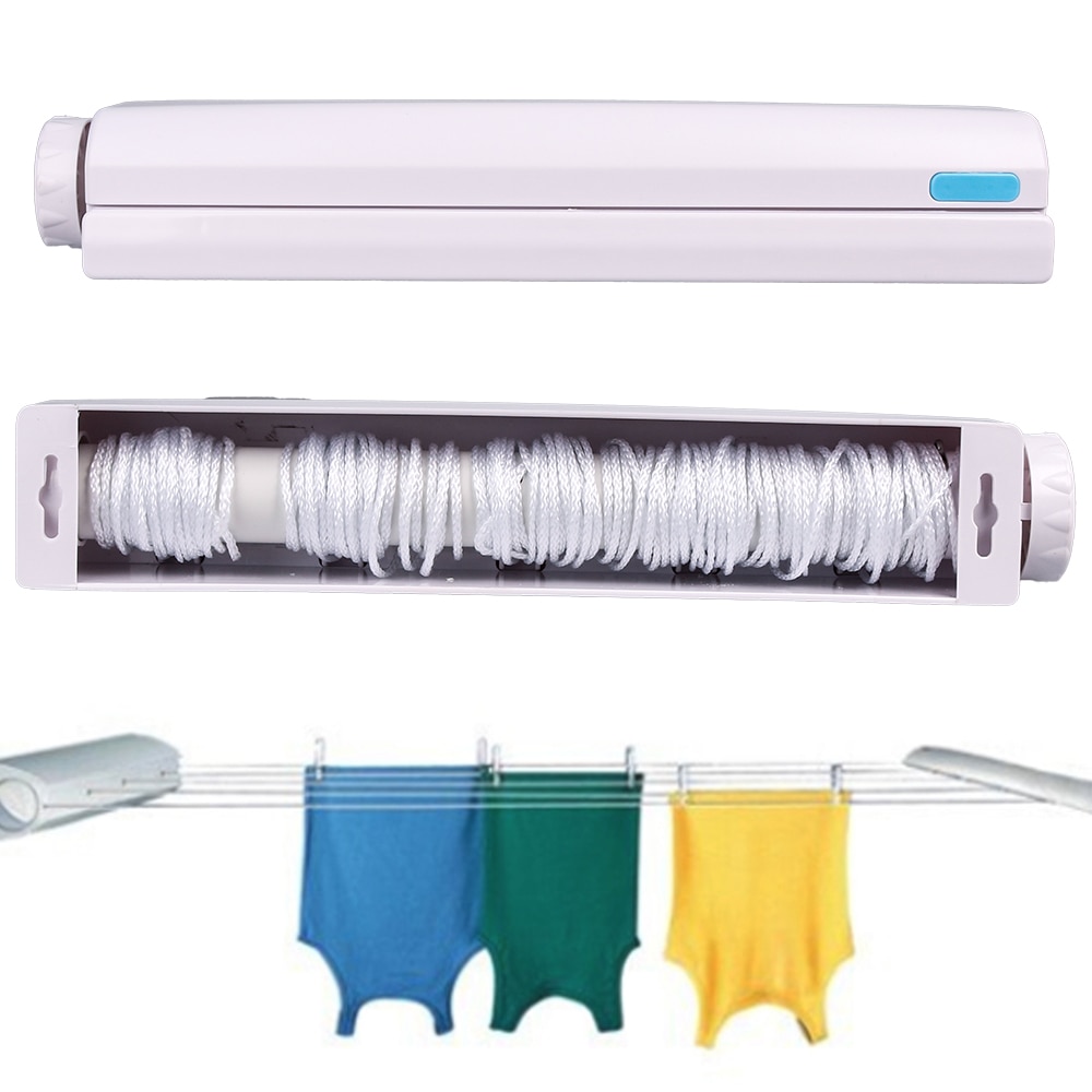 Perchero de ropa para interior retráctil de nailon colgador de pared secador mágico estante de secado cuerda para tendedero colgador de ropa para Baño