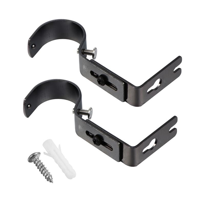 2pcs Durable Convenient Useful Curtain Rod Brackets Curtain Rod Holders Drapery Rod Bracket for Inside Indoor Home