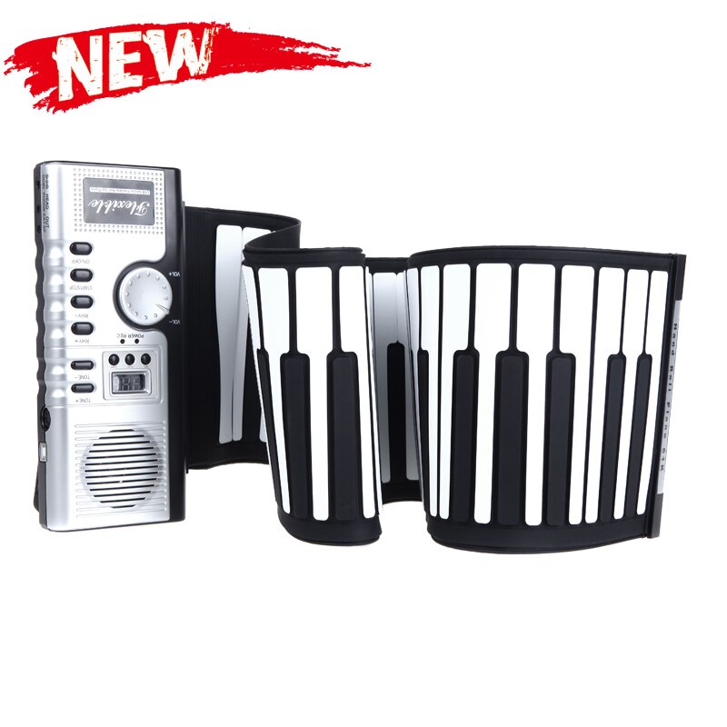Piano Digital de silicona con 61 teclas, teclado suave de , Flexible, enrolladas, portátil