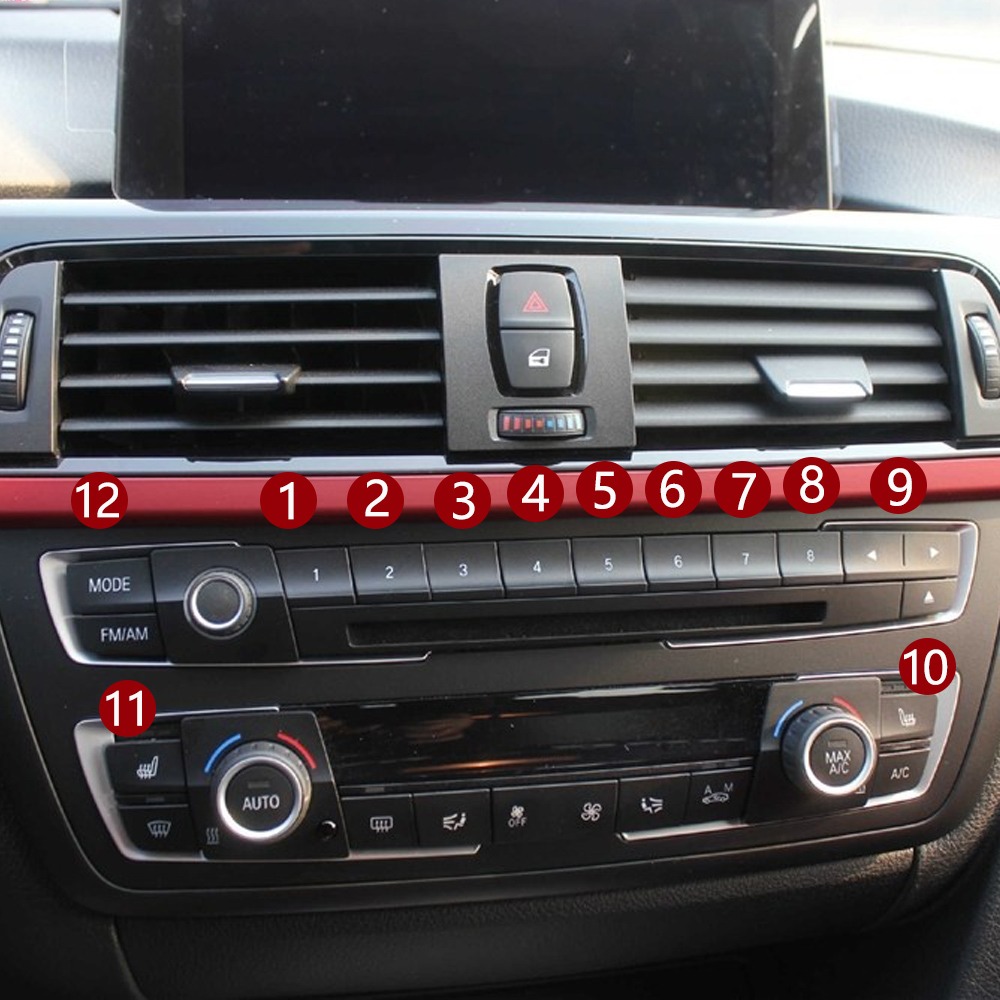 Panel frontal de coche, reproductor de CD de Radio, botón de dígitos, botones de interruptor, cubierta embellecedora para BMW M3 M4 F20 F21 F22 F30 F32 F35 F34 F36