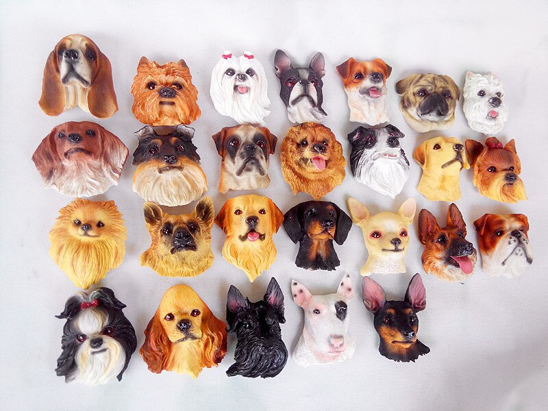 Realistic Pet Dog Fridge Magnets Resin Strong Magnet Refrigerator Stickers Souvenir Cartoon Fridge Sticker Decor