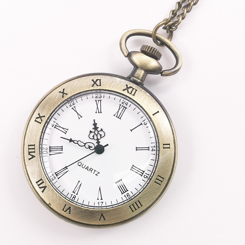 Open face quartz zakhorloge analoge weergave hanger klok met ketting horloge voor mannen vrouwen  cf1017