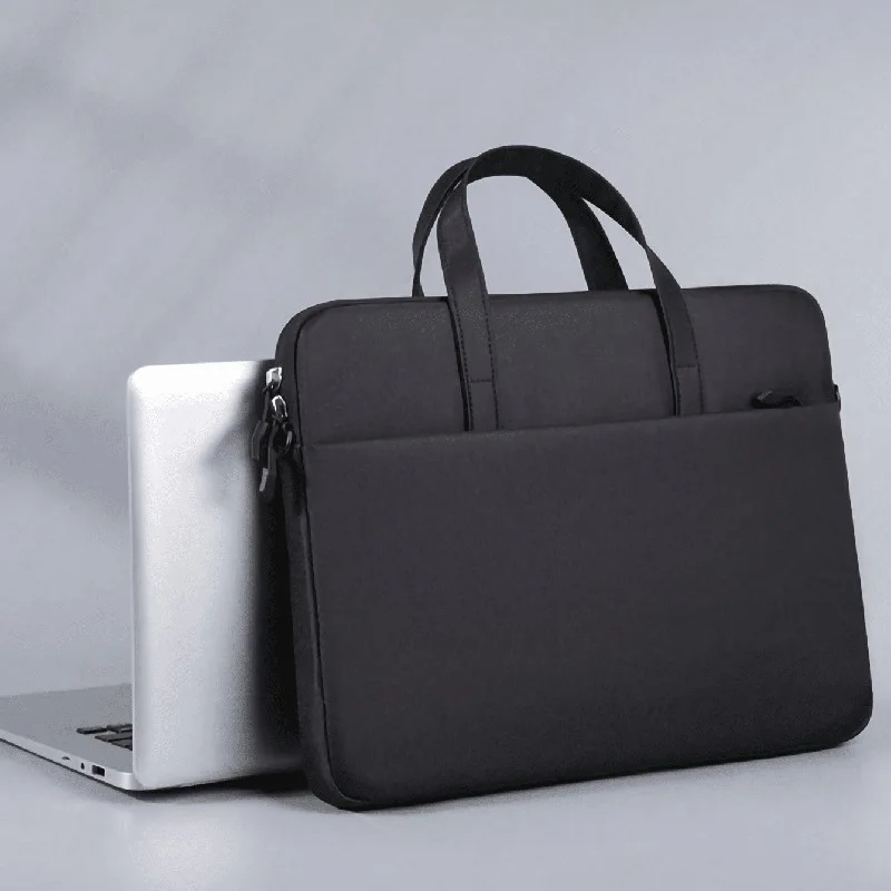 Lightweight Handheld Laptop Bag 14 Inch Single Shoulder Notebook Computer Bag Bag Stylish Interior Case: WHITE