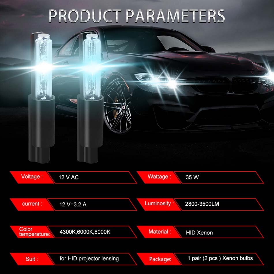 S21 Special Replacement HID Xenon Bulb For Koito Q5 3.0 Inch Bi-Xenon Projector Lens Headlight Bulb Replace 12V 35W 6000K Lamps