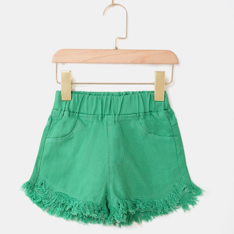 IENENS Kids Baby Girls Summer Denim Clothing Shorts Pants Jeans Clothes Children Girl Casual Short Trousers Infant Bottoms: Beige / 9T