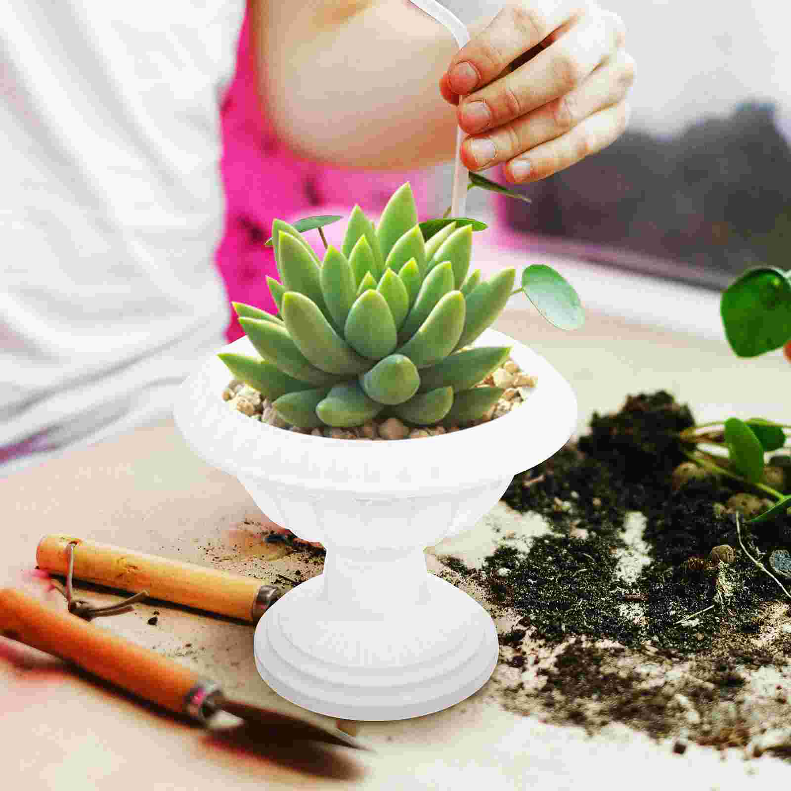 Hydroponic Flower Pot Plastic Roman Pillar Flower Pot Large Roman Column Flowerpot Garden Balcony Flowerpots