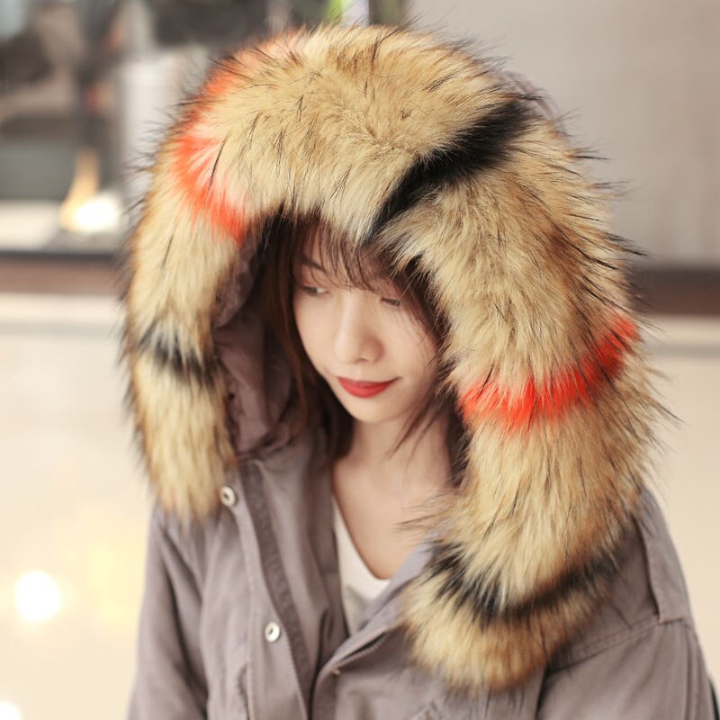 13 kleur Pluizige Faux Vos Konijnenbont Sjaals Vrouwen Winter Jas Kraag Warme Shaggy Bont Sjaal Elegante Afneembare Bontmuts kraag