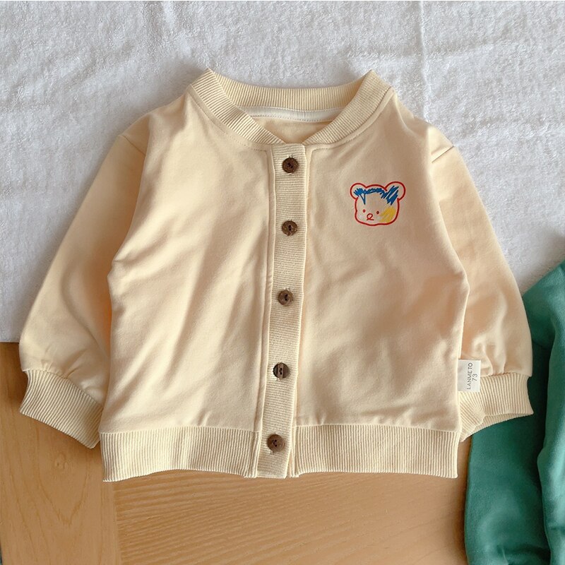 Baby Jongens En Meisjes Tops Kleding Mode Warme Katoenen Jas Lange Mouwen Vest Tops Casual Cartoon 0-2 Jaar oude Jas: Beige / 18-24M