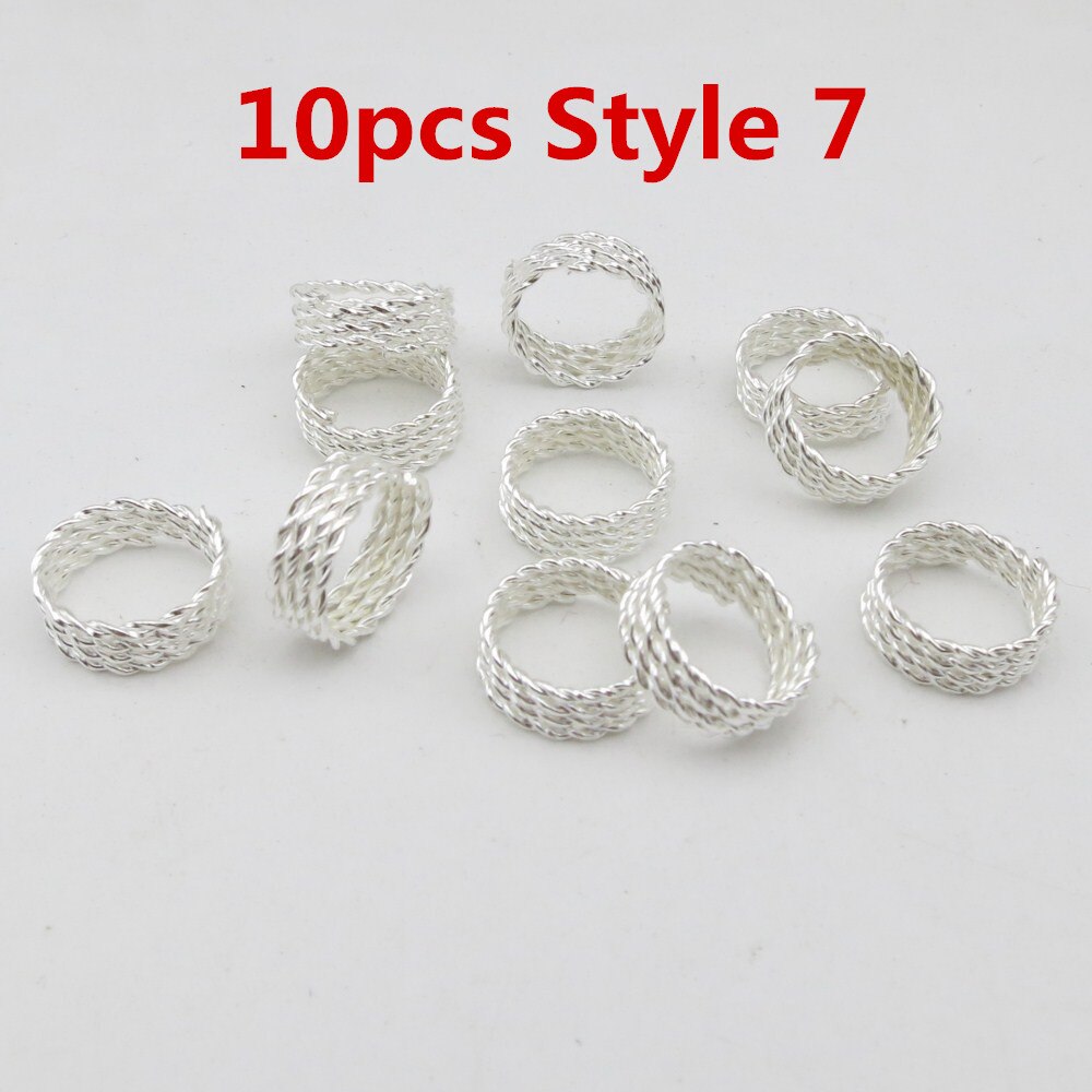 Mèches spirales dorées/argentées 5 pièces/10 pièces | Tresses tubulaires de perles, dreadlock, clips pour hommes femmes, accessoires breloques: 10pcs Style 7