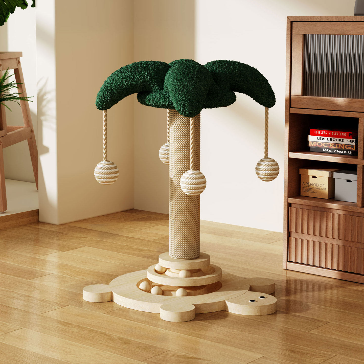 Cat climbing frame Small apartment does not occupy an area Household cat scratching frame Solid wood cat cat scratching