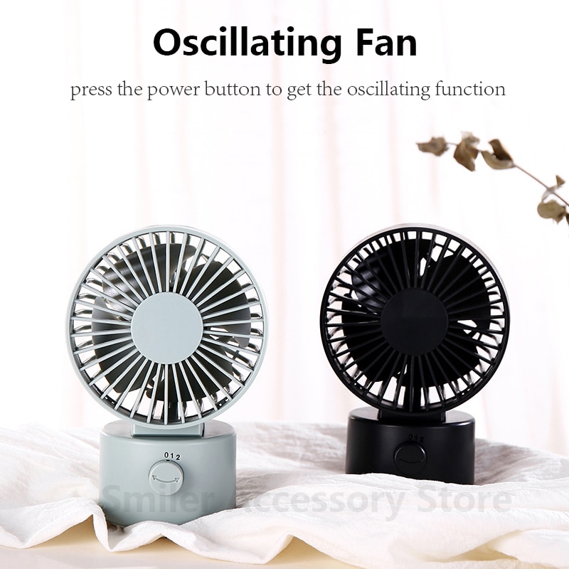 Mini USB Fan Portable Small Silent Home Office Desk DC 5C Electric Oscillating Standing Fan Noiseless Summer Cooling Fan Car Fan