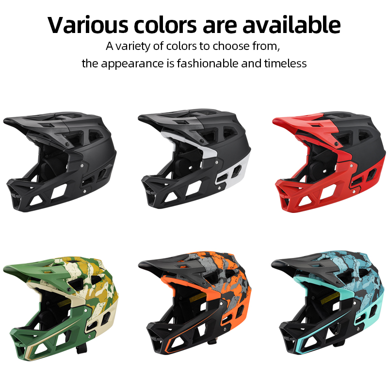 CHINION MTB Full Face Helmet Adult DH Downhill Bike Helmet Motocross Off-Road Safety Helmet Mountain Full Cover Bicycle Helmet