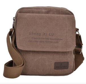 stacy bag brand men handbag male small cross-body shoulder bag man mini canvas messenger bag travel bag: Brown