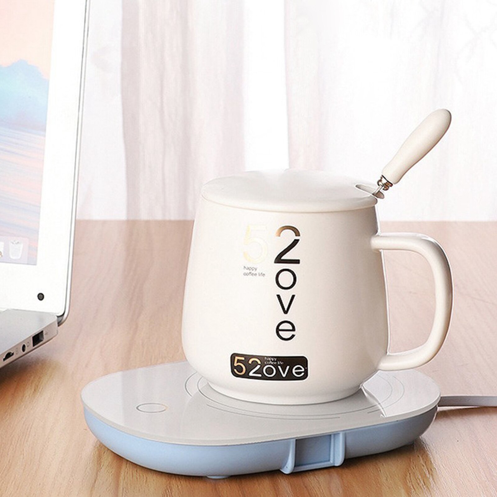 Electric Cup Beverage Warmer Plate Tea Water USB Warmer Pad Portable Mug Cup Heat Beverage Mug Mat Heater Pad Mug Scoop
