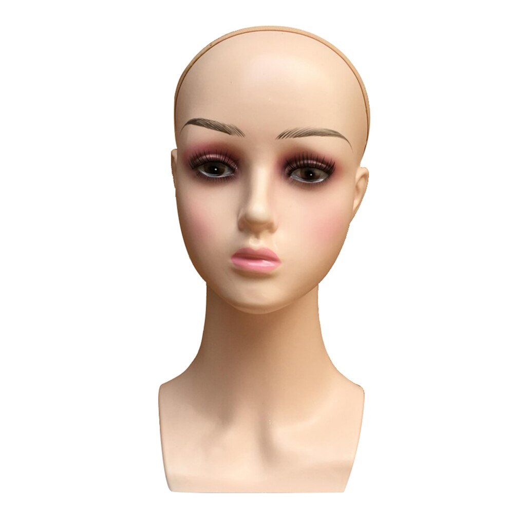 Female Wig Making Mannequin Head For Wig Making Hat Display Cosmetology Manikin Head For Makeup Practice 22 inch: Pink Lips