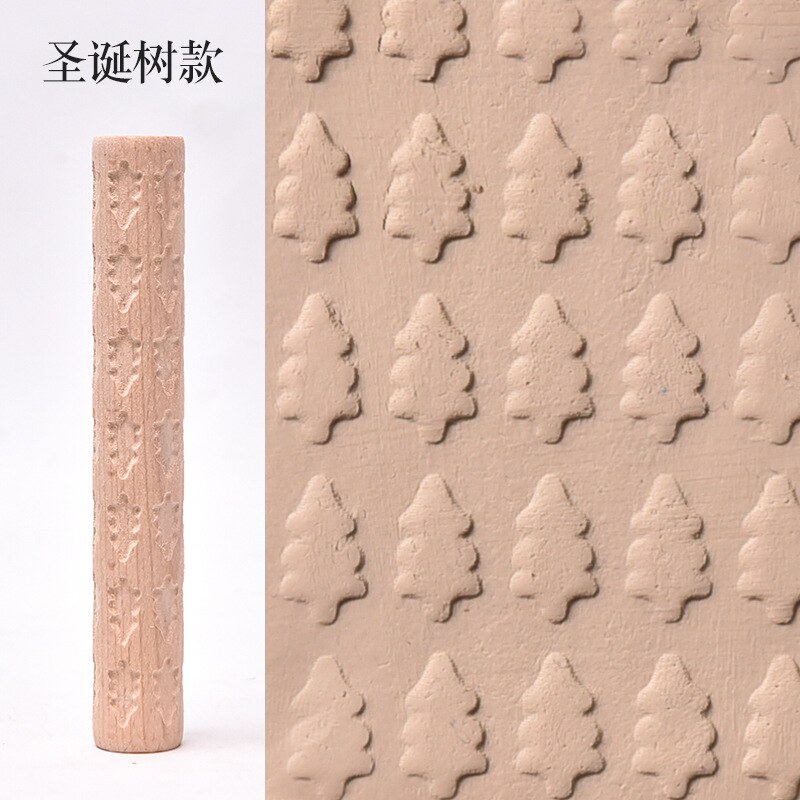 Aardewerk Gereedschap Houten Textuur Modder Roll Embossing Stick Patroon Rolling Modder Stok Klei Board Printing Textuur Houten Stok: G