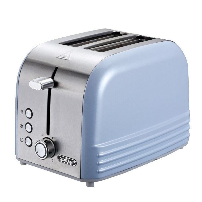 Pearl blue Mini automatic dormitory toaster stainless steel toaster home 2 piece breakfast machine