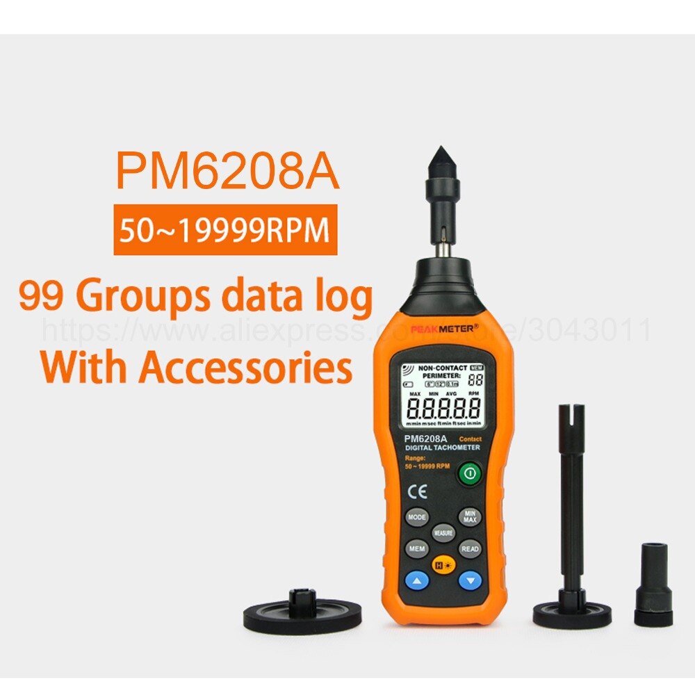 High-Precision Digital Tachometer Contact-type/Non-Contact 50-19999RPM Max Speed Meter Rotation Tester Electronic tachometer
