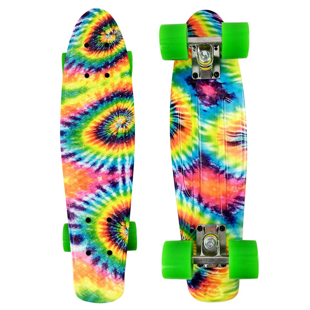 22Inch Banana board extreme sports small fish board skateboard single tilt skateboard four wheel skateboard road brush street: E