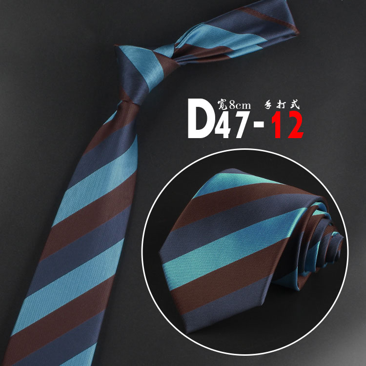 8Cm Jacquard Gestreepte Stropdas Voor Mannen Vrouwen Polyester Elegante Hals Voor Bruiloft Business Volwassen Suits Skinny Ties retro Stropdas: D47-12