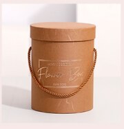 2 Stuks Ronde Bloem Papier Dozen Deksel Knuffel Bloemist Bloem Emmer Verpakking Candy Bar Party Wedding opbergdozen: Brown