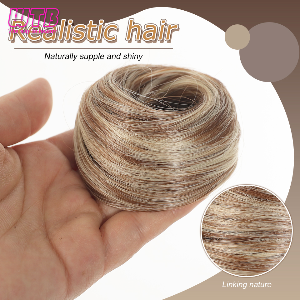 Synthetic Hair Messy Bun Hair Piece Bun Fluffy Elastic Rubber Band Suitable For Women To Wear