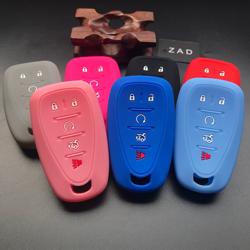 ZAD Silicone Car Key Cover Case For Chevrolet Cruze Malibu XL Camaro 5 button Smart Remote Key Case Jacket FOB