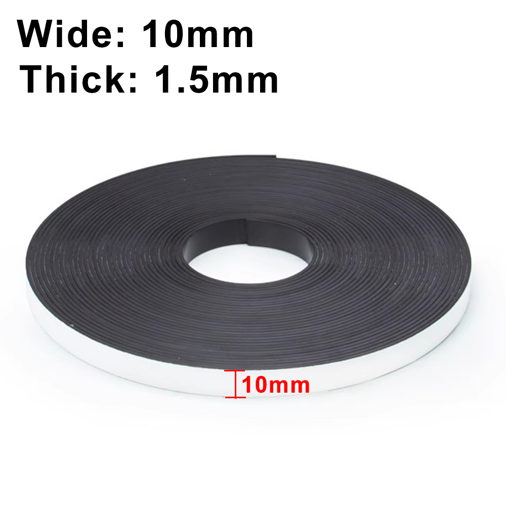 Flexible Magnet Strip Magnetic Rubber Tape Strong Self Adhesive Sticky Magnets Tapes for Fridge DIY Photo Poster Office Tools: 2m / Brown
