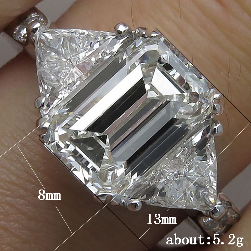 Huitan Luxury AAA Geometric Shape Crystal Zircon Women Finger Ring Weeding Engagement Party Bridal Ring Statement Jewelry