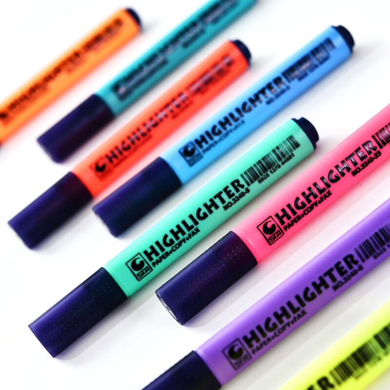 Surligneur Fluorescent multicolore, pointe burineuse