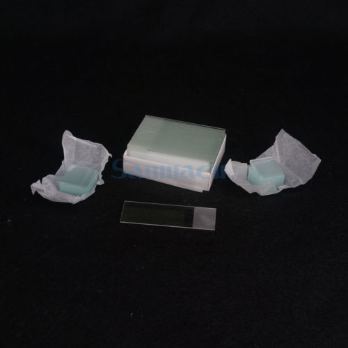 50PCS 25.4x76.2mm Microscope Frosted Slides &amp; 100PCS Multiple Glass Coverslips