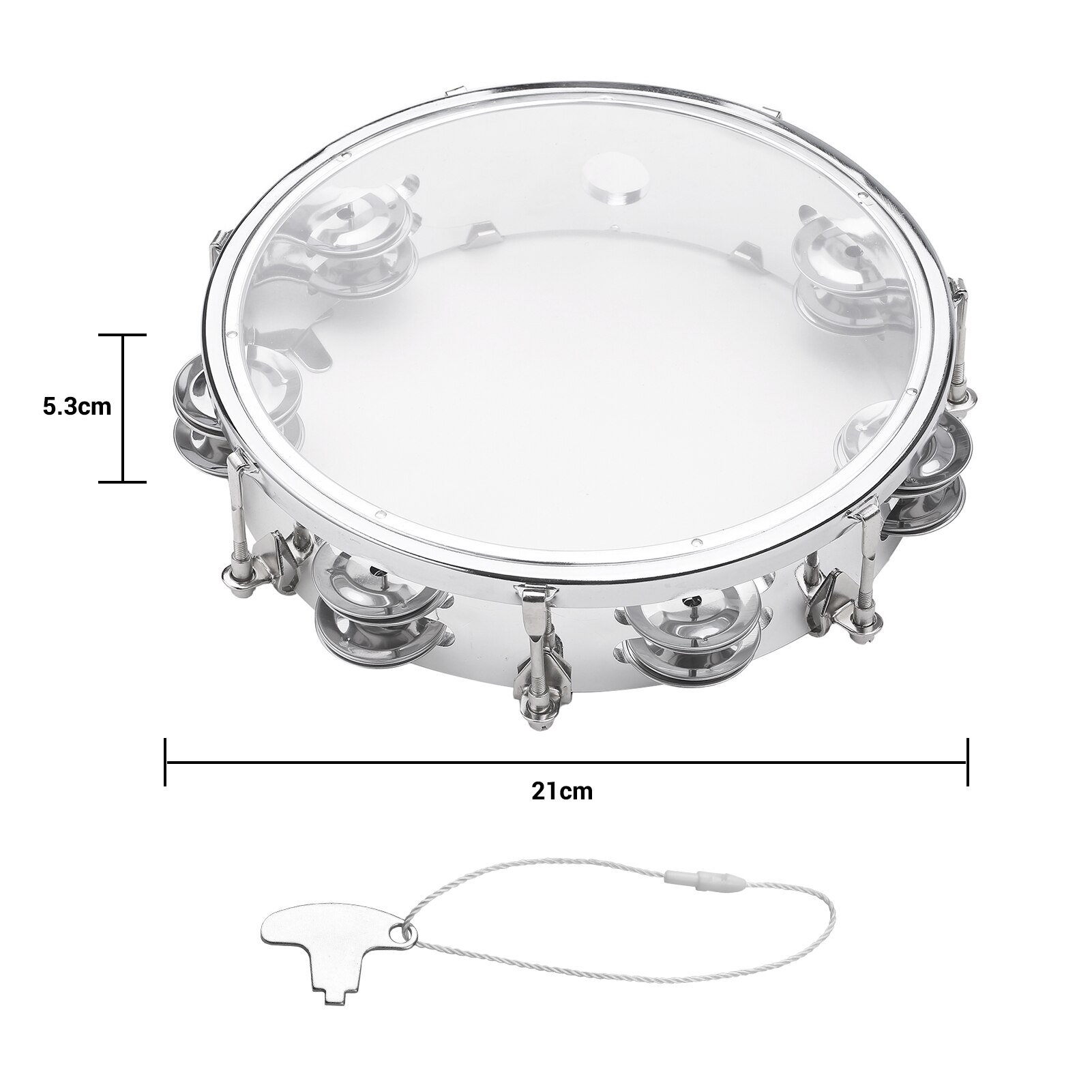 Tambour à main avec clochette à Double rangée, 8/10 pouces, Instrument de Percussion, accessoires, pièces