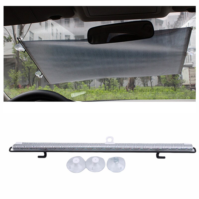 Automatic Retractable Car Front Rear Windshield Sunshade Anti-Sun Heat Insulation Blinds Car Interior Protection Car Supplies