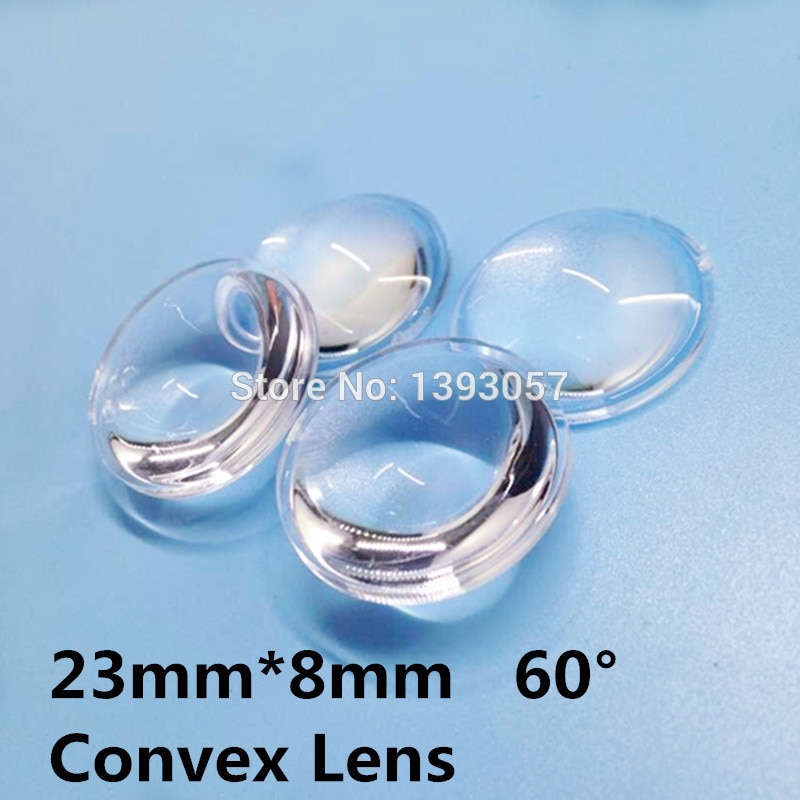 50 stks/partij semi-cirkel Plano-convex LED Lenzen 23mm Optic Lens Grade PMMA Voor Lens Reflector