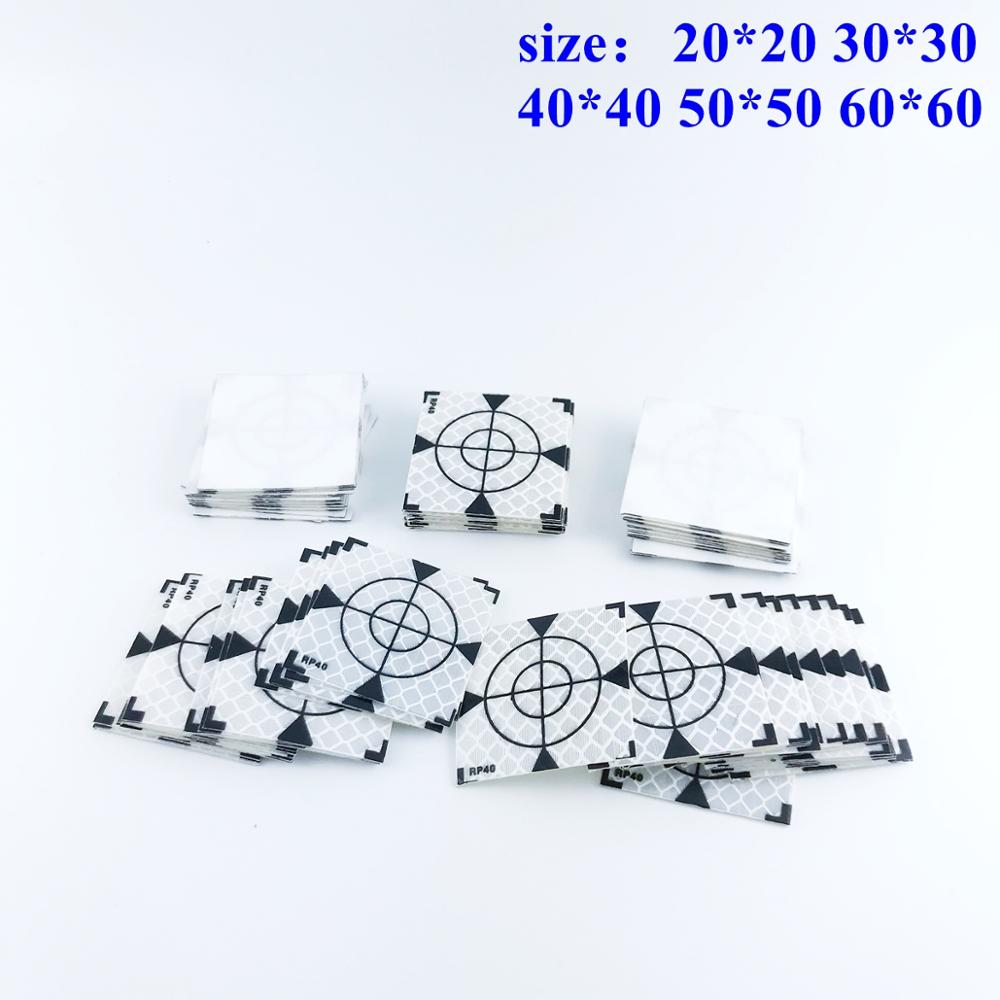 100pcs 40x40mm Reflector Sheet For Total Station Surveying white + Triangle Reflective Sticker size 30x30 60x60 50x50 mm