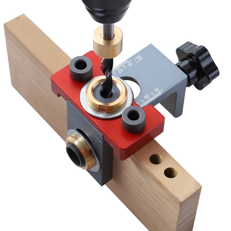 3-in-1 Doweling Jig Woodworking Joinery Hole Drill Guide Self Centering Punching Locator Tool Cabinet Hardware Jig